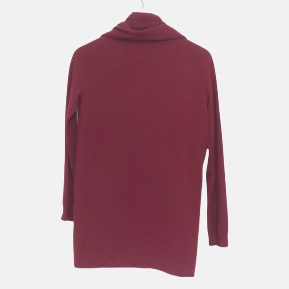 Theory Abie Evian Stretch Maroon Drape Wool Cardigan Sweater Size P (XS) - Picture 3 of 7